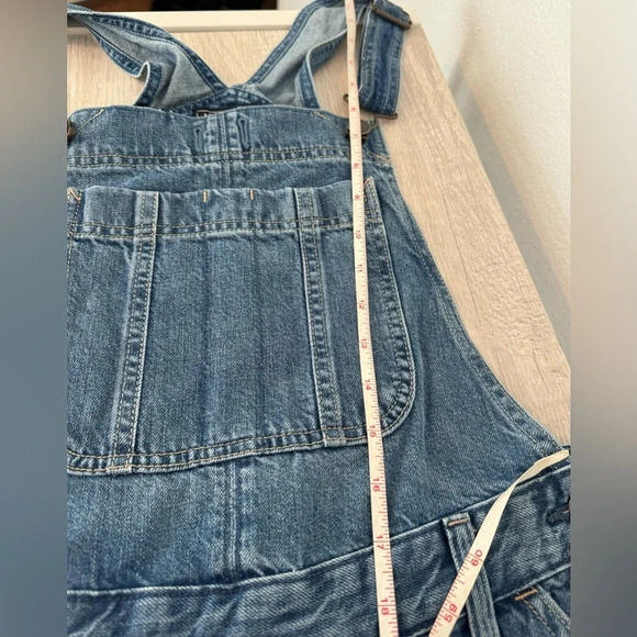 Abercrombie & Fitch Distressed Denim Overalls Raw Hem Boho Comfy Country Size XS - Picture 7 of 11